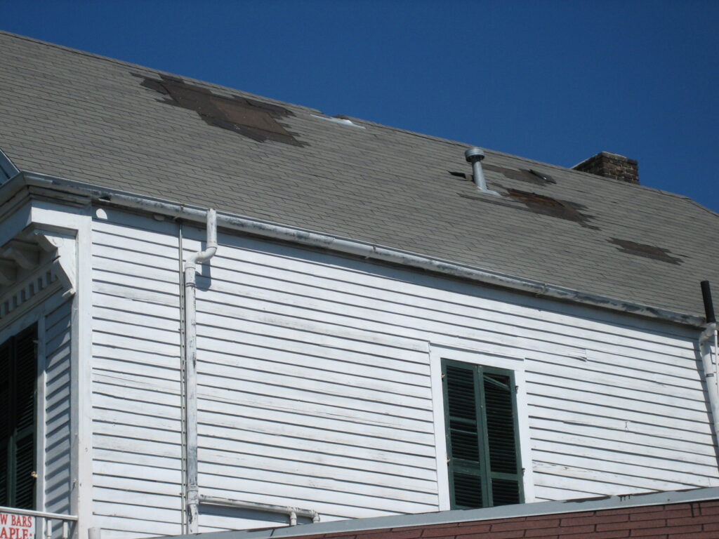 storm damaged rood